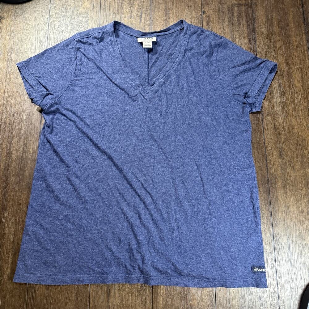Ariat REAL Women’s Heather Blue Graphic T-Shirt Western Cowgirl Tee XL